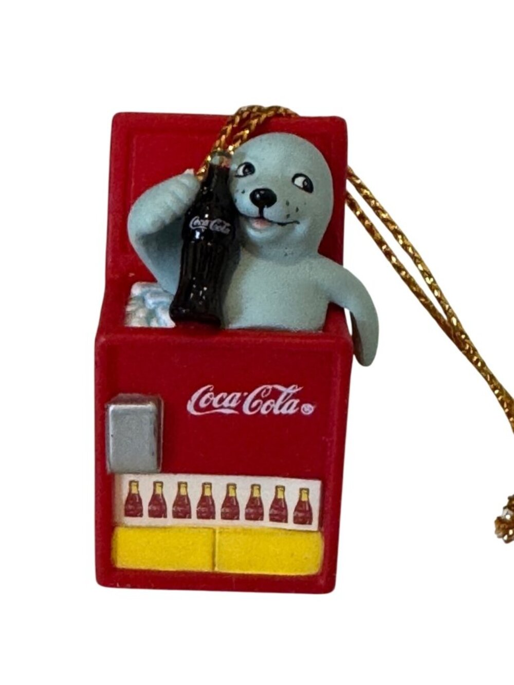 vintage Coca-Cola Seal Vending Machine Miniature Ornament 1.5"